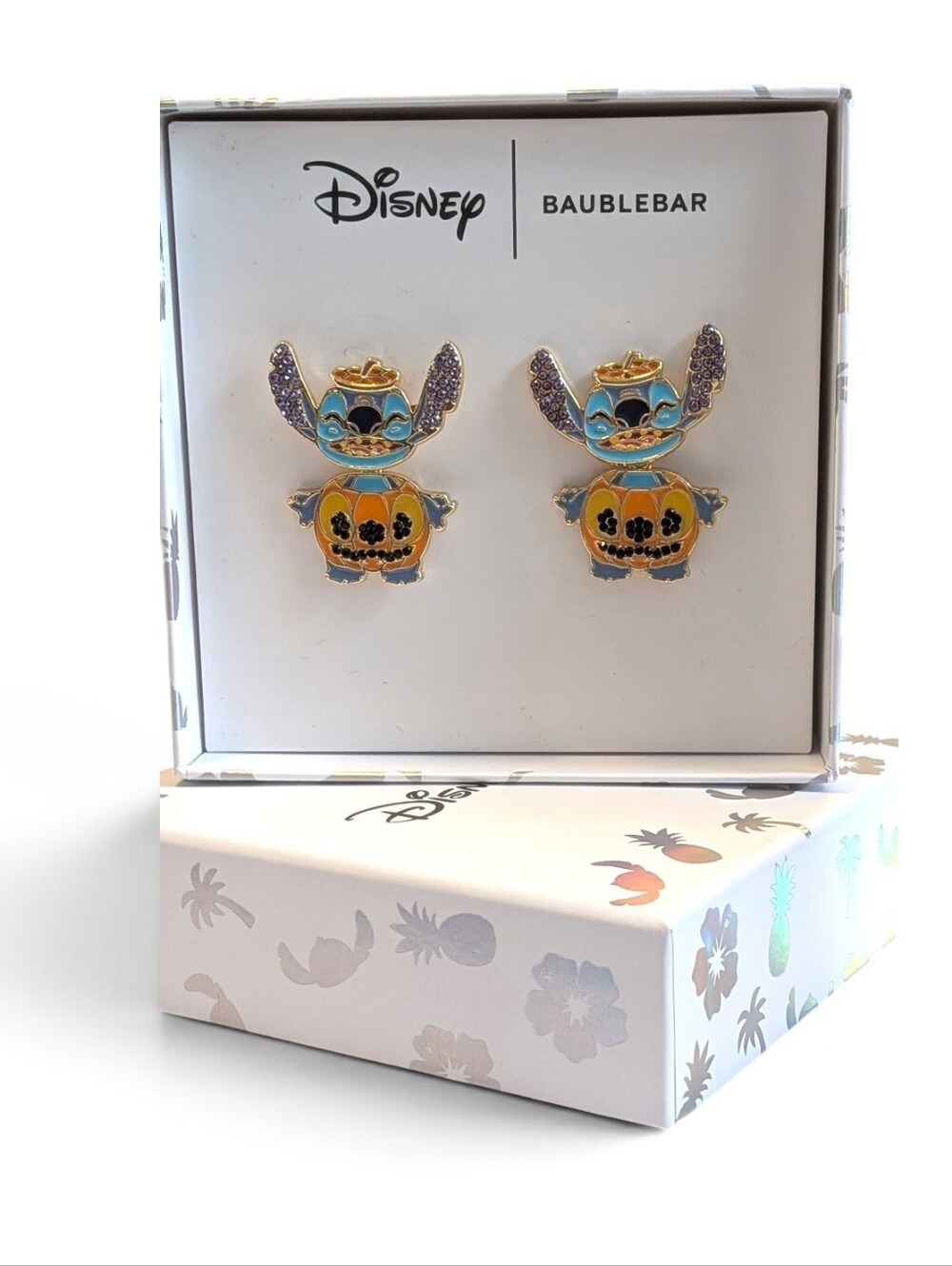 Disney BaubleBar Stitch Pumpkin Enamel Stud Earrings - Blue & Orange